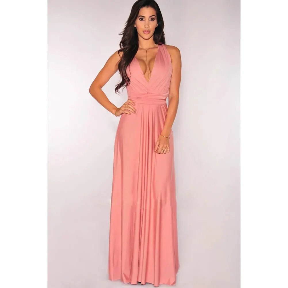 Sexy Women Multiway Wrap Convertible Boho Maxi Club Red Dress Bandage Long Dress Party Bridesmaids Infinity Robe Longue Femme - PratSN