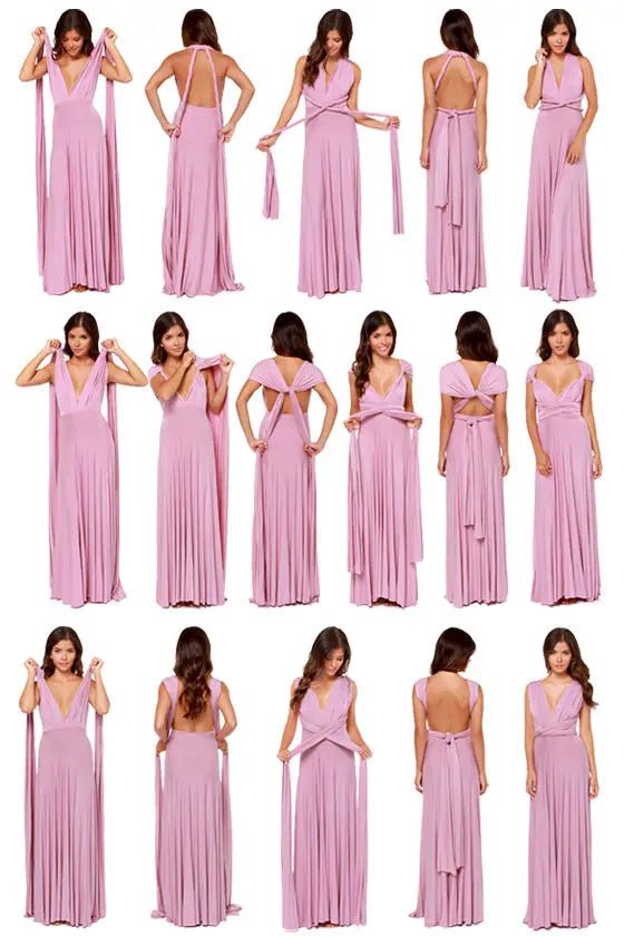 Sexy Women Multiway Wrap Convertible Boho Maxi Club Red Dress Bandage Long Dress Party Bridesmaids Infinity Robe Longue Femme - PratSN