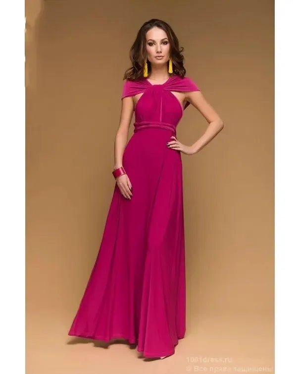 Sexy Women Multiway Wrap Convertible Boho Maxi Club Red Dress Bandage Long Dress Party Bridesmaids Infinity Robe Longue Femme - PratSN