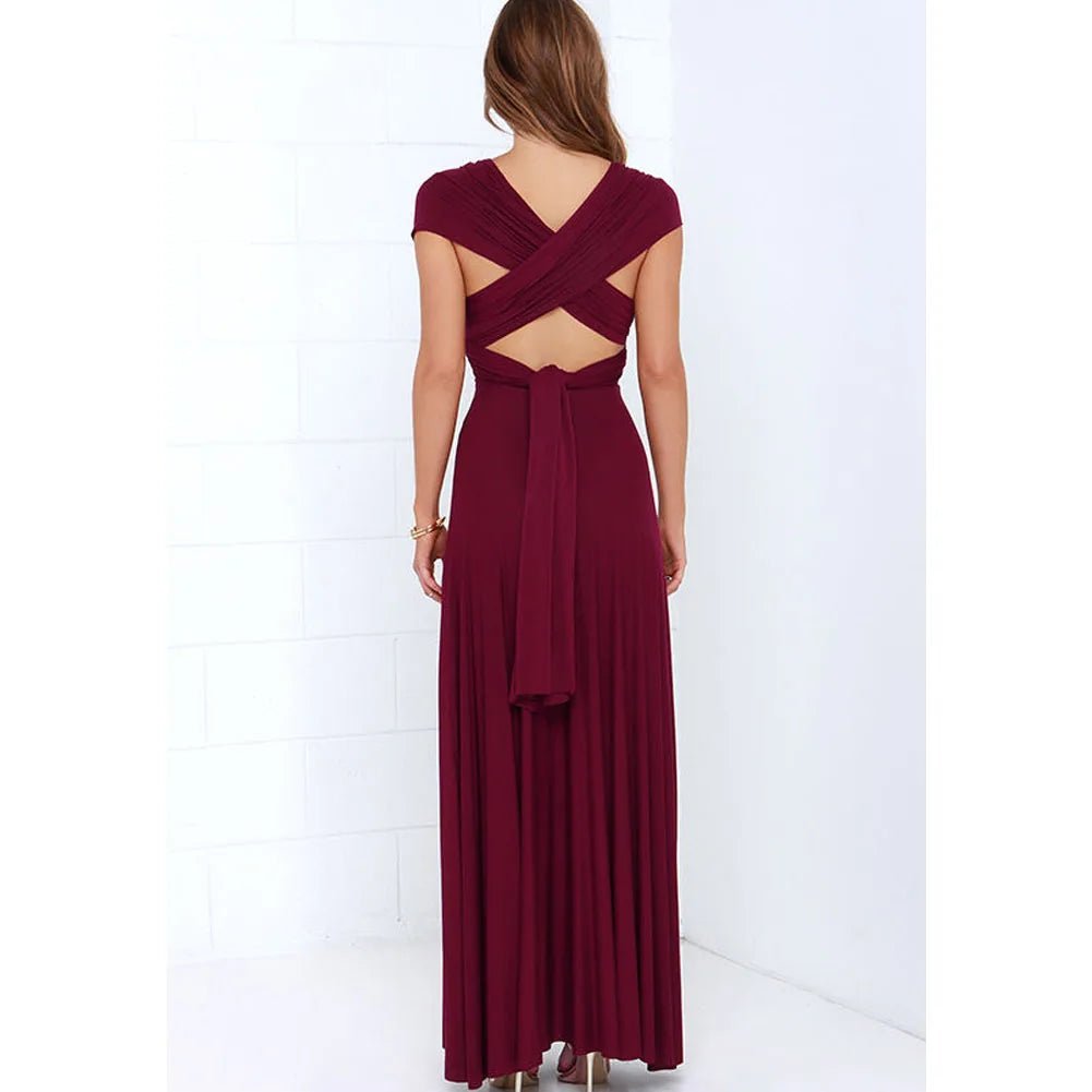 Sexy Women Multiway Wrap Convertible Boho Maxi Club Red Dress Bandage Long Dress Party Bridesmaids Infinity Robe Longue Femme - PratSN