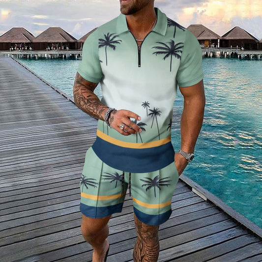 Short - sleeved Shorts Two - piece Sports And Leisure Men's Suit - PratSN