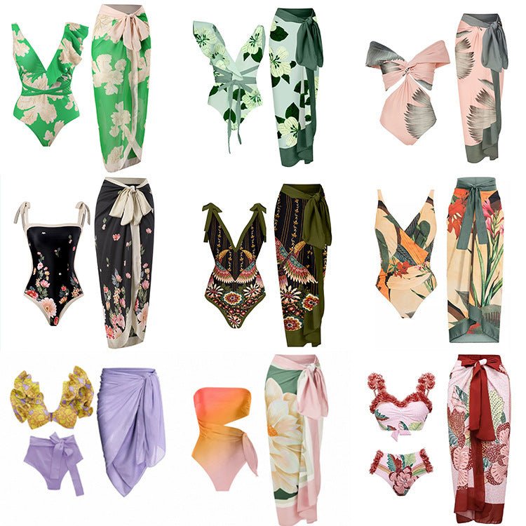 Siamese Conservative Covering Belly Thin Swimsuit French Retro One - piece Bikini - PratSN