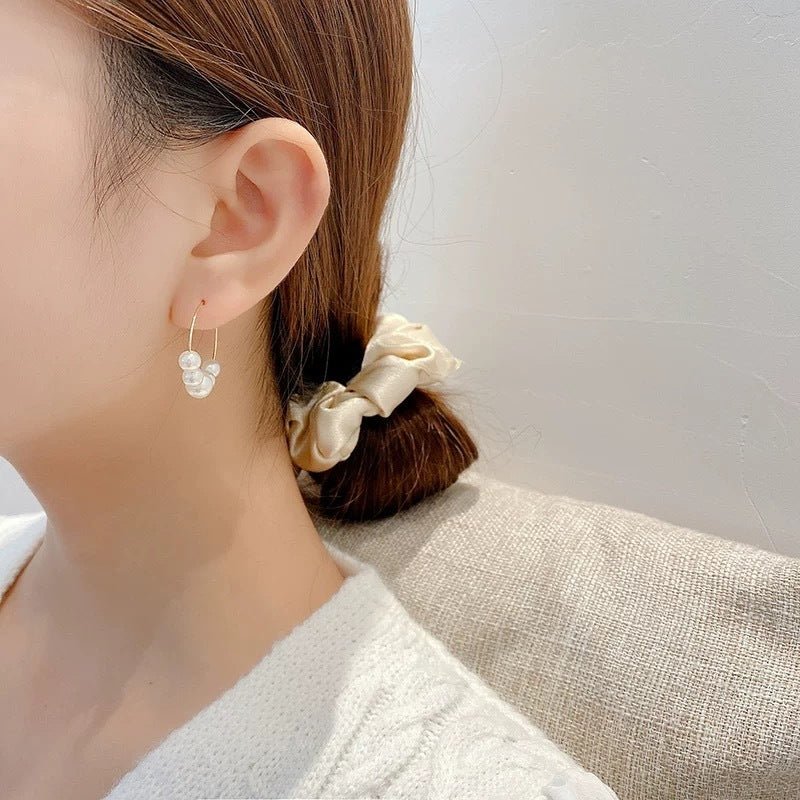 Simple Pearl Grace Internet Celebrity Hoop Earrings - PratSN