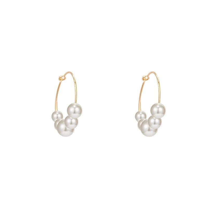 Simple Pearl Grace Internet Celebrity Hoop Earrings - PratSN