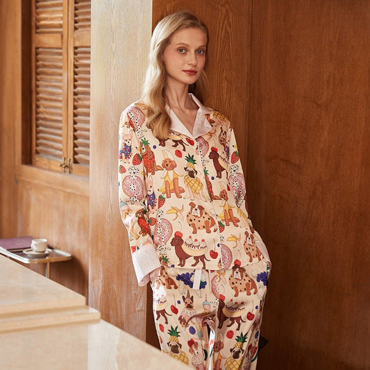 Simulation Silk Lapel Home Clothes Suit - PratSN