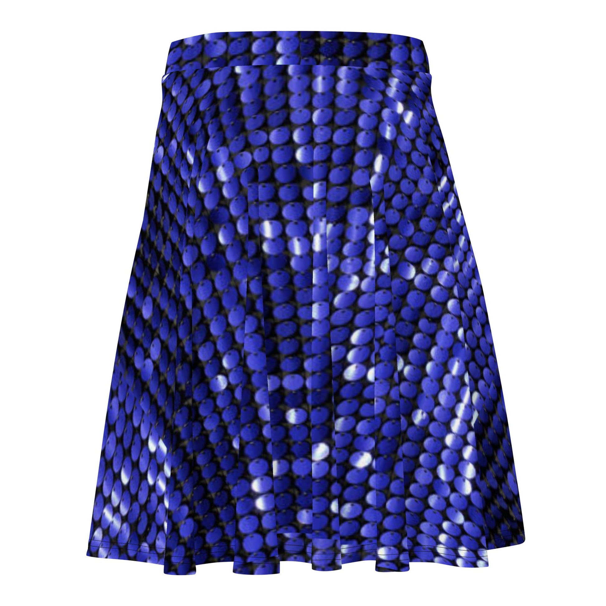 Skater Skirt, Women's Rhinestone Print Blue Color Skirt, Mini Skirt, Women's skater skirt, Cut & sew sublimation skirt, skater skirt for summer and spring - PratSN