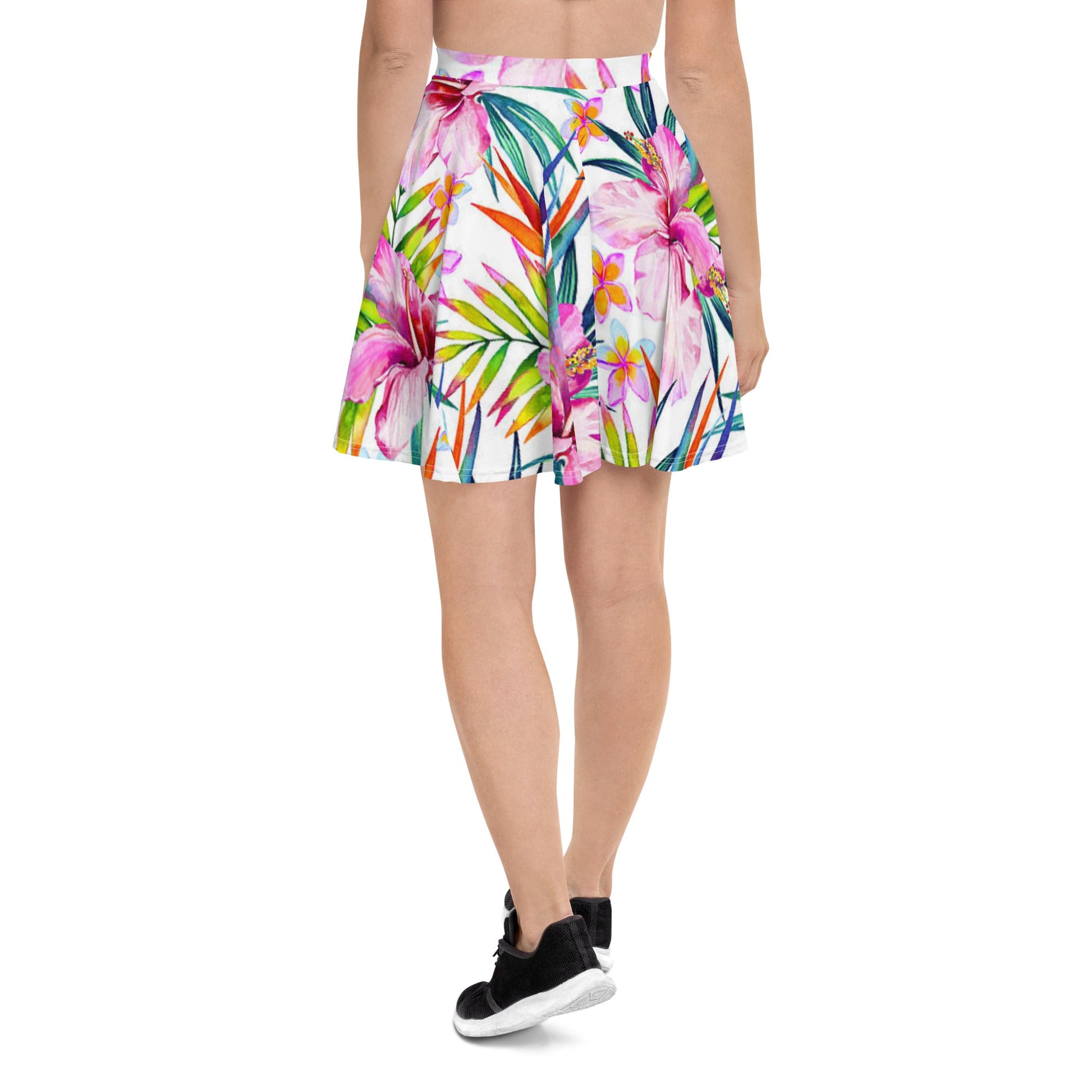 Skater Skirt, Women's skater skirt, Multi color skirt, Blooming pattern skater skirt, Cut & sew sublimation skirt, skater skirt for summer and spring - PratSN