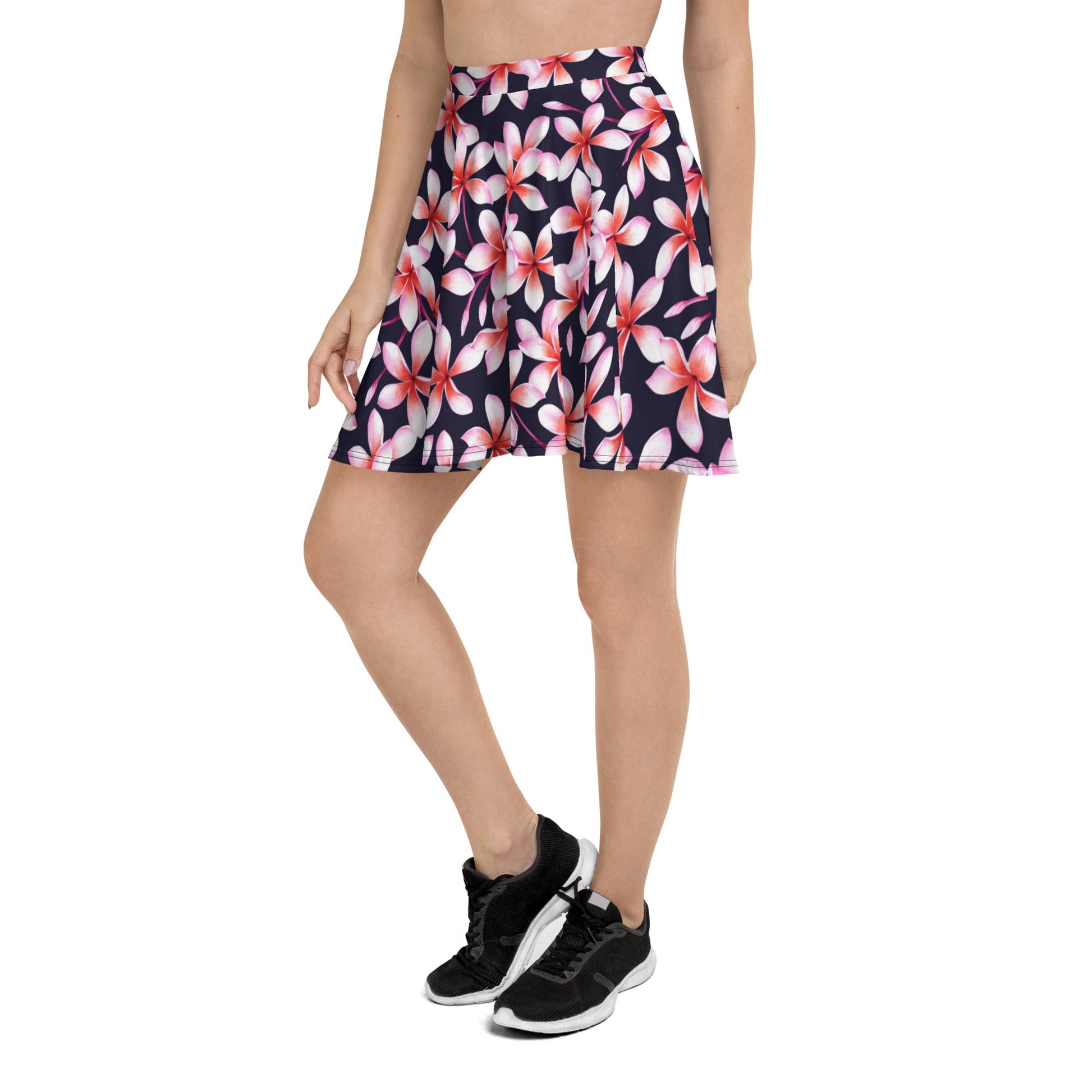 Skater Skirt, Women's skater skirt, Multi color skirt, Blooming pattern skater skirt, Cut & sew sublimation skirt, skater skirt for summer and spring - PratSN