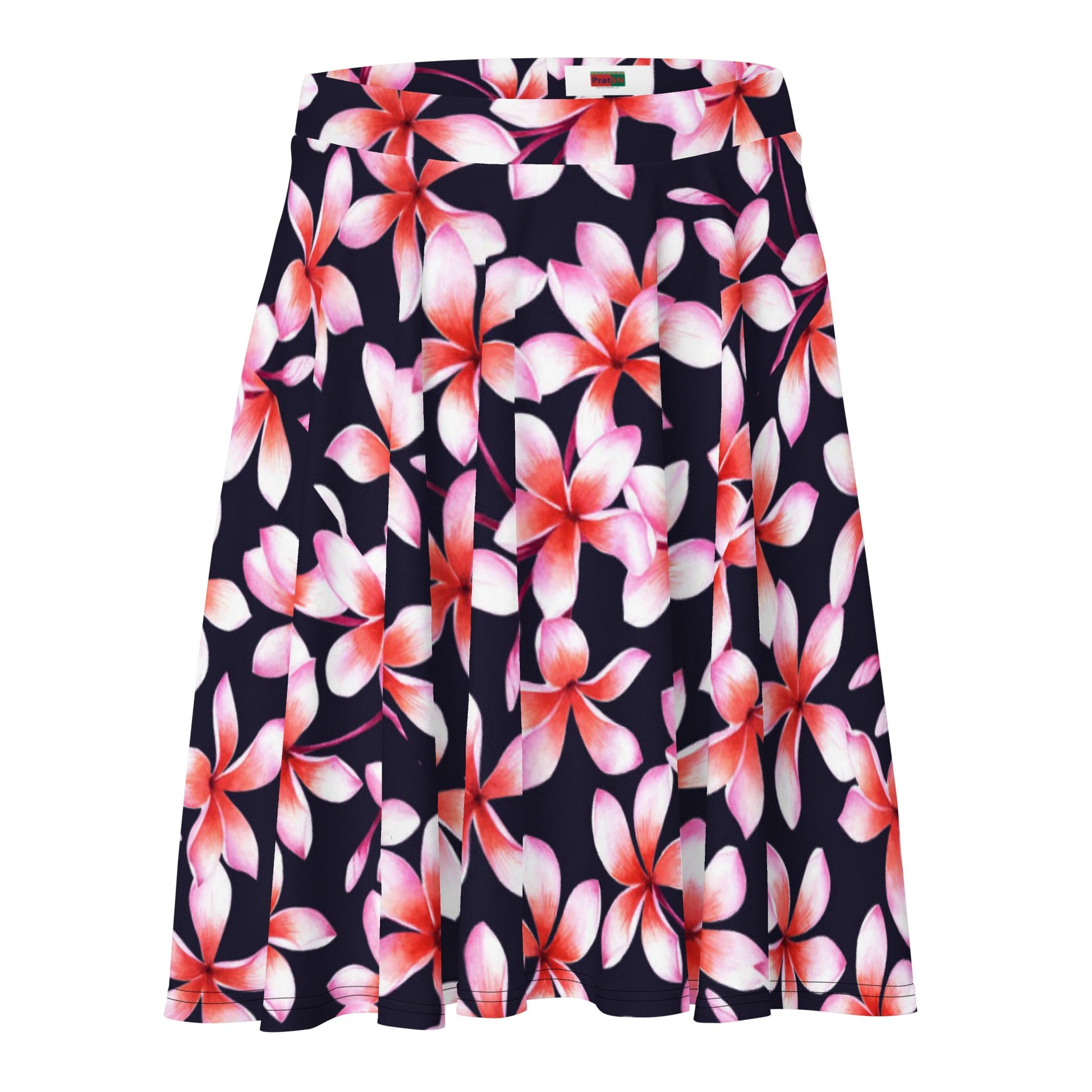 Skater Skirt, Women's skater skirt, Multi color skirt, Blooming pattern skater skirt, Cut & sew sublimation skirt, skater skirt for summer and spring - PratSN