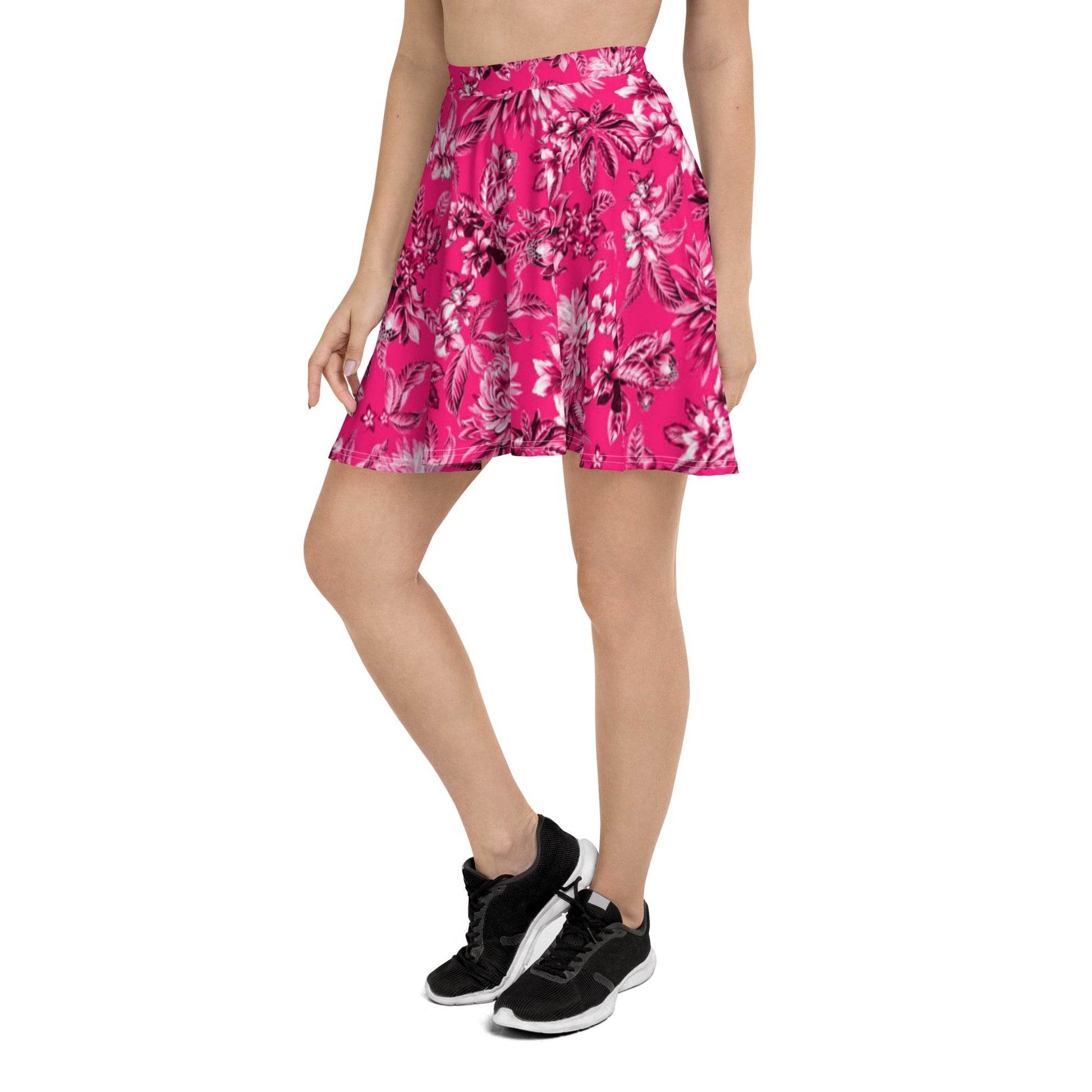 Skater Skirt, Women's skater skirt, Multi color skirt, Blooming pattern skater skirt, Cut & sew sublimation skirt, skater skirt for summer and spring - PratSN