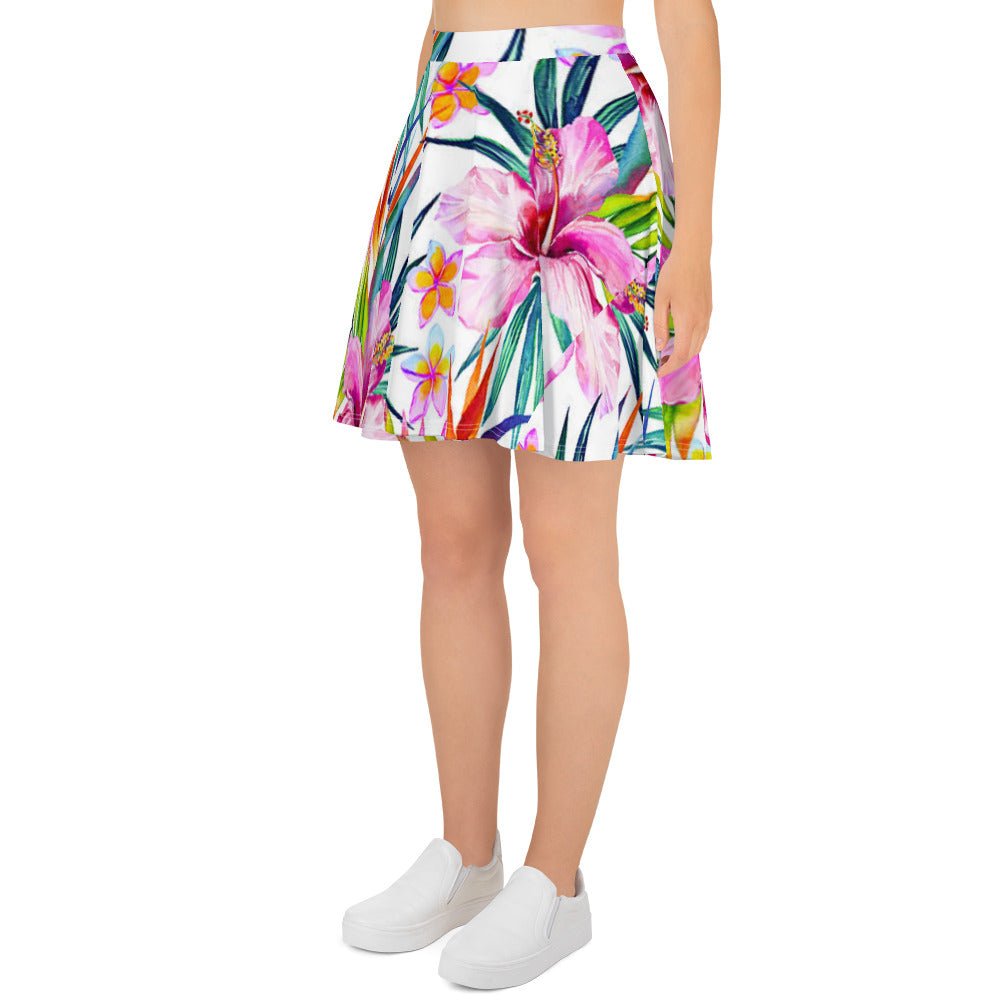 Skater Skirt, Women's skater skirt, Multi color skirt, Blooming pattern skater skirt, Cut & sew sublimation skirt, skater skirt for summer and spring - PratSN