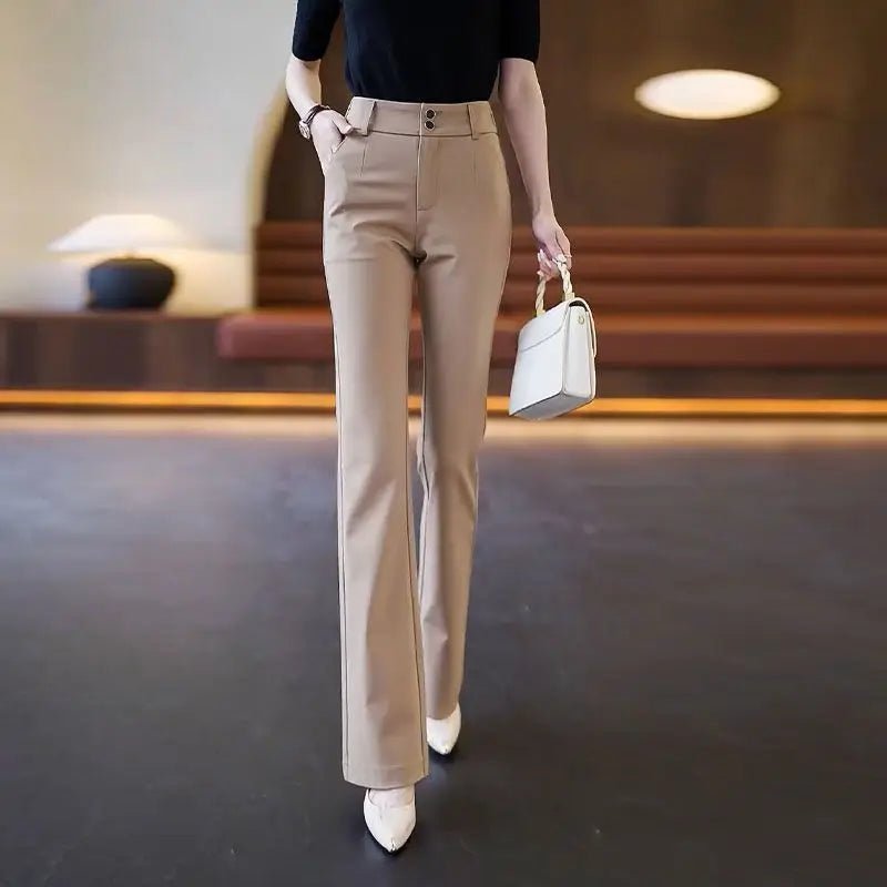 Slightly Flared Pants for Women High Waist Straight - leg Casual Women's Pants Draped Slim and Slim Suit Flared Pants - PratSN