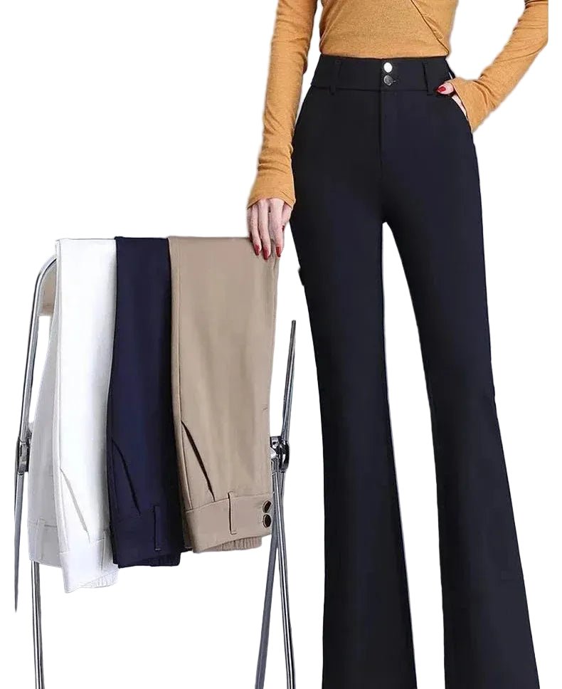 Slightly Flared Pants for Women High Waist Straight - leg Casual Women's Pants Draped Slim and Slim Suit Flared Pants - PratSN