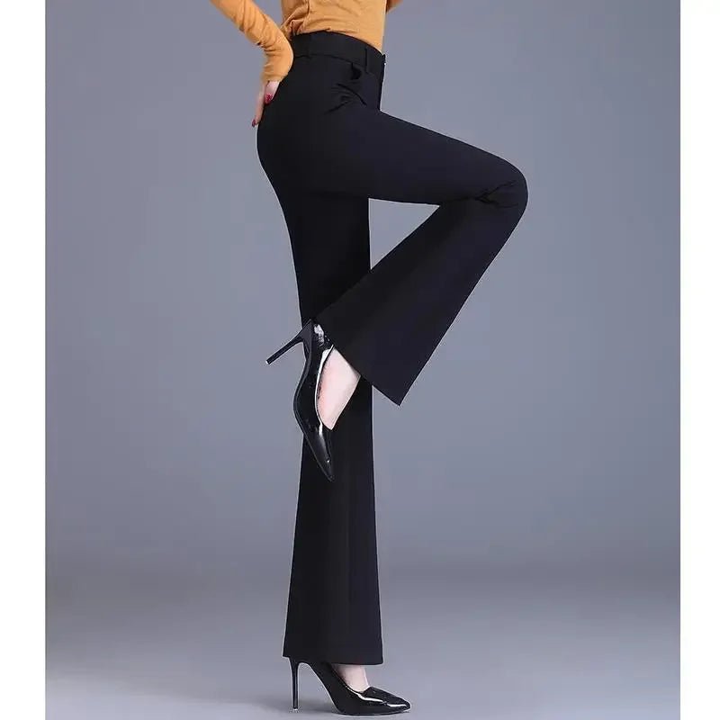 Slightly Flared Pants for Women High Waist Straight - leg Casual Women's Pants Draped Slim and Slim Suit Flared Pants - PratSN