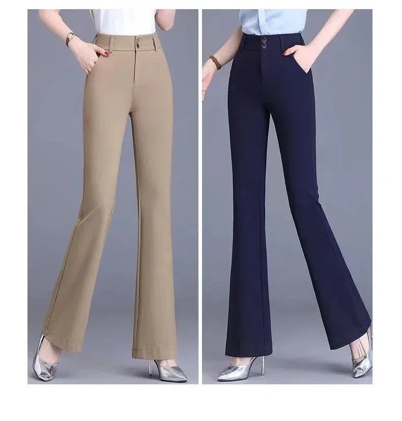 Slightly Flared Pants for Women High Waist Straight - leg Casual Women's Pants Draped Slim and Slim Suit Flared Pants - PratSN