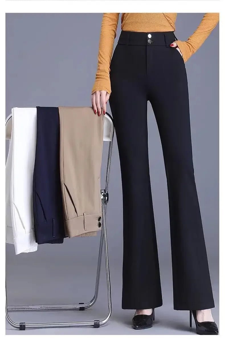 Slightly Flared Pants for Women High Waist Straight - leg Casual Women's Pants Draped Slim and Slim Suit Flared Pants - PratSN