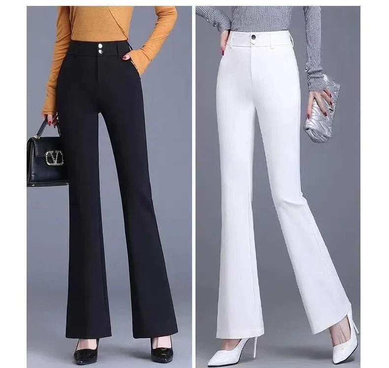 Slightly Flared Pants for Women High Waist Straight - leg Casual Women's Pants Draped Slim and Slim Suit Flared Pants - PratSN