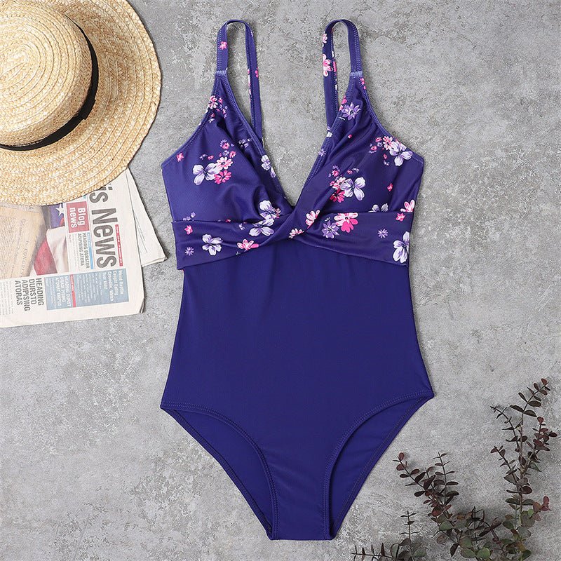 Slimming Color Matching One - piece Bikini Swimsuit For Women - PratSN