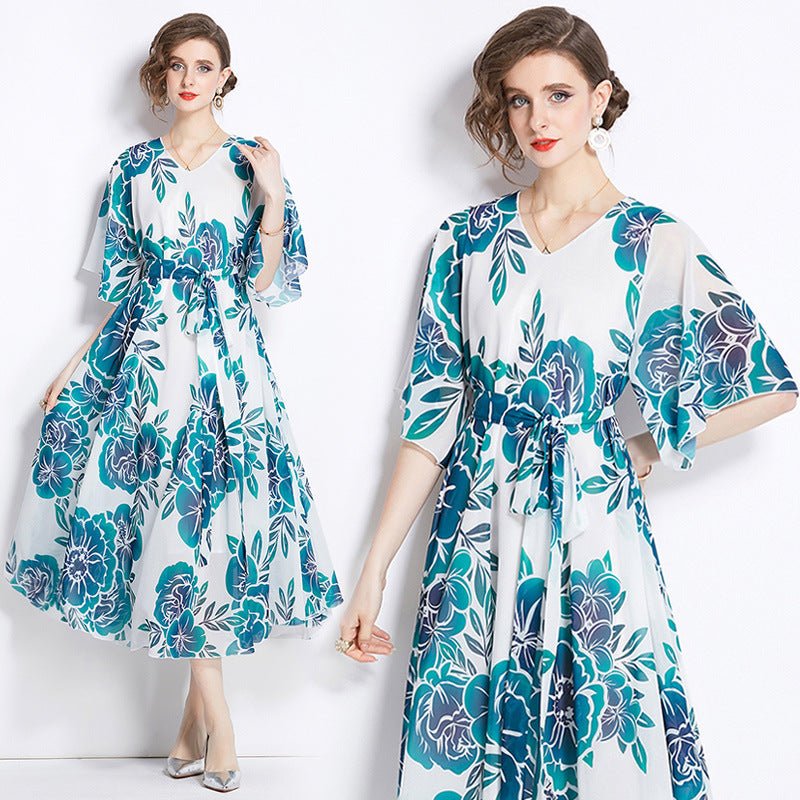 Slimming Mid - length Vacation Dress Women - PratSN