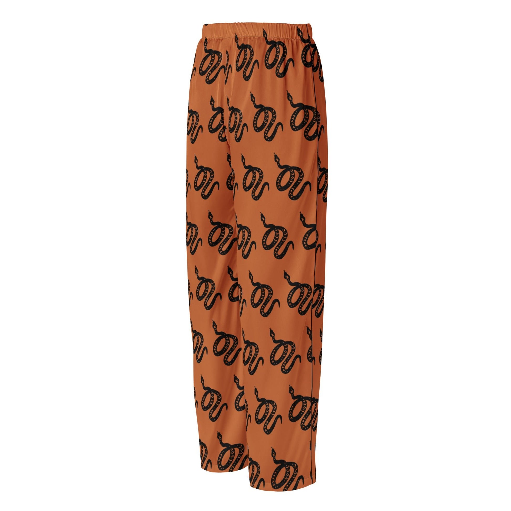 Snake Print women’s pajama pants in Tenné Brown - Serpentine Delight - PratSN