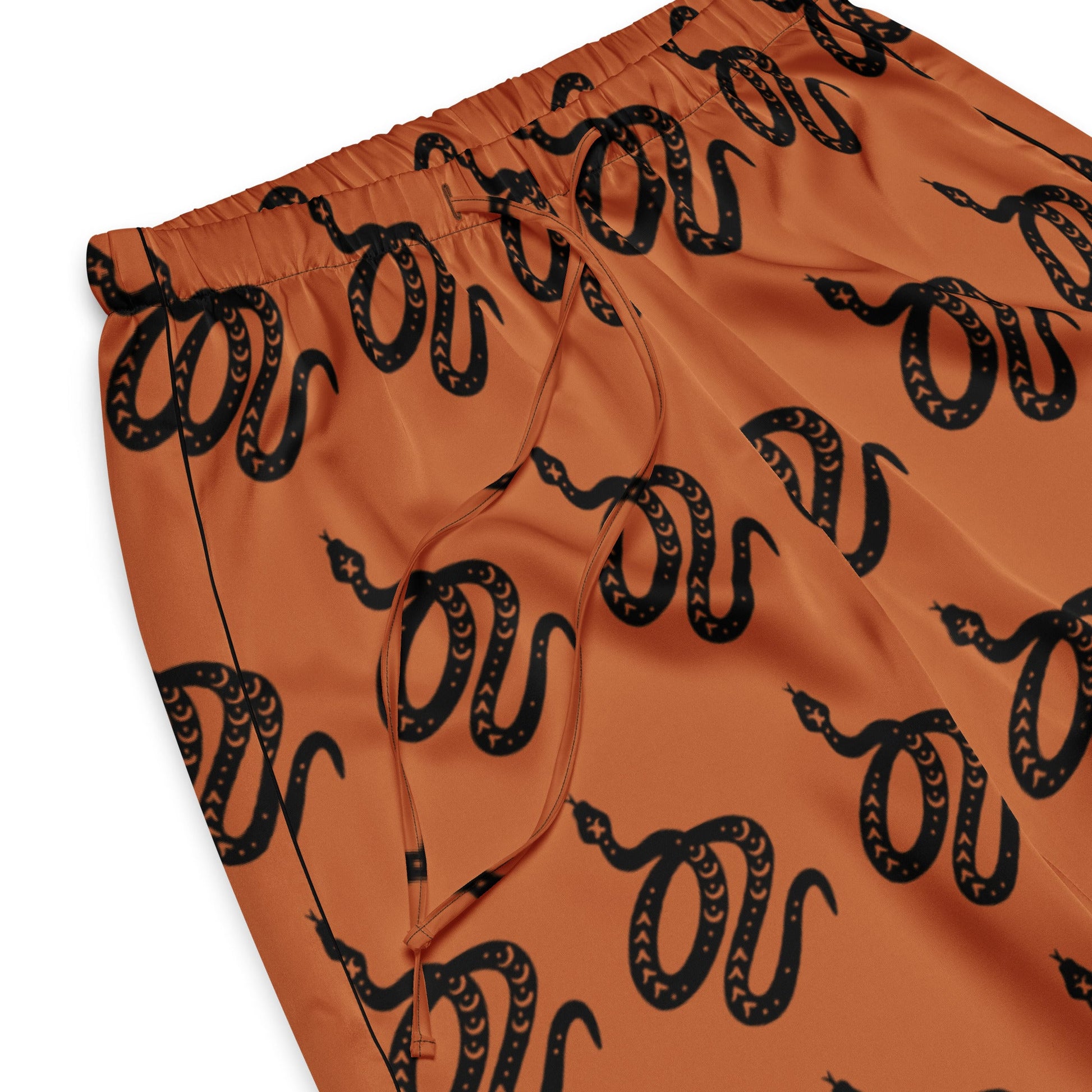 Snake Print women’s pajama pants in Tenné Brown - Serpentine Delight - PratSN