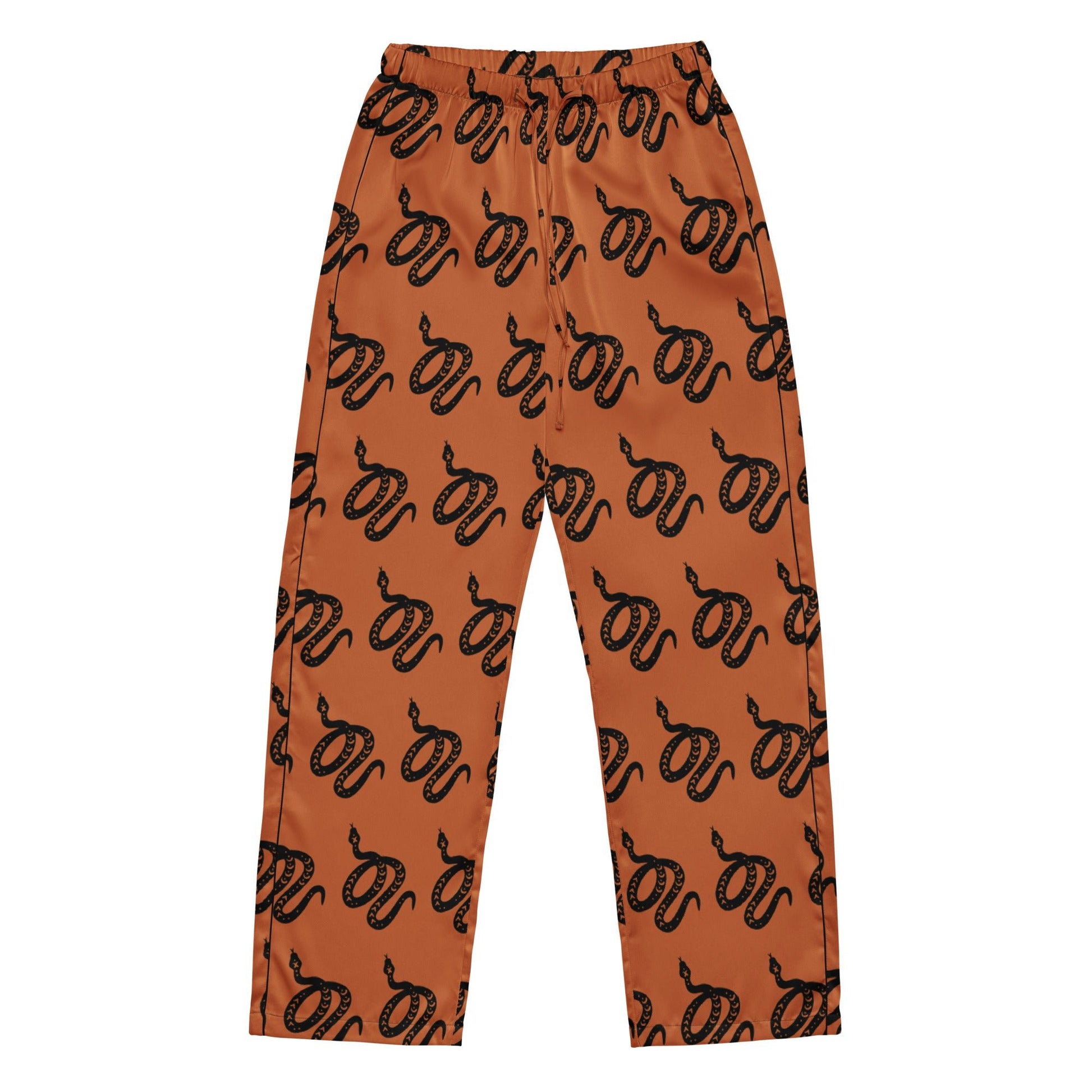Snake Print women’s pajama pants in Tenné Brown - Serpentine Delight - PratSN