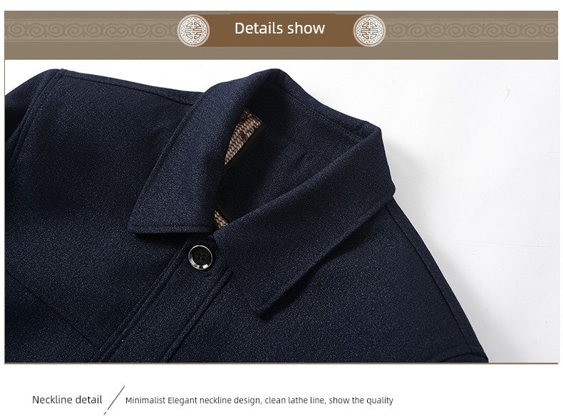 Spring and Autumn Old Man Grandpa Father Lapel Jacket - PratSN