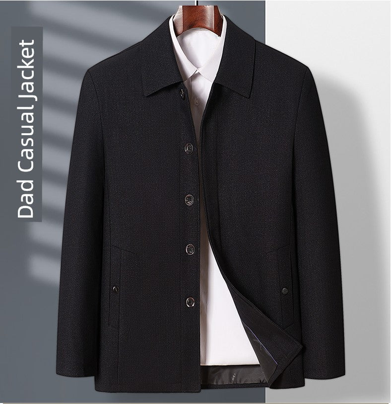 Spring and Autumn Old Man Grandpa Father Lapel Jacket - PratSN