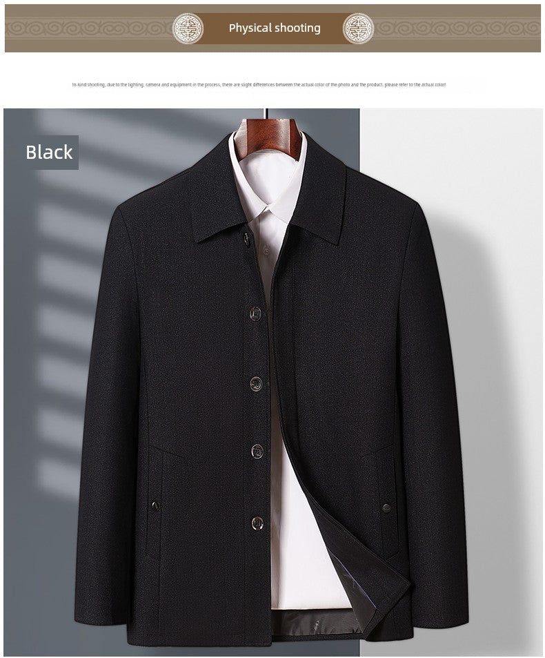Spring and Autumn Old Man Grandpa Father Lapel Jacket - PratSN