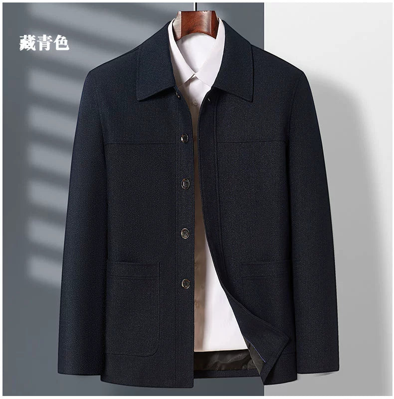 Spring and Autumn Old Man Grandpa Father Lapel Jacket - PratSN