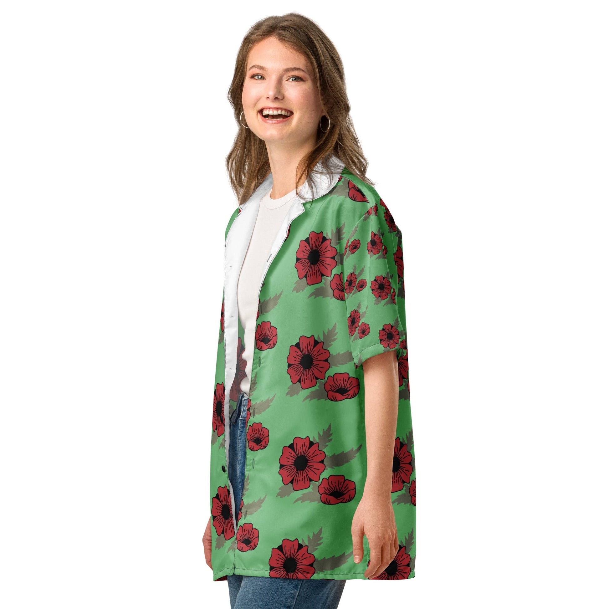 Spring and Summer looming Pattern Button Shirt - Unisex button Shirt - PratSN