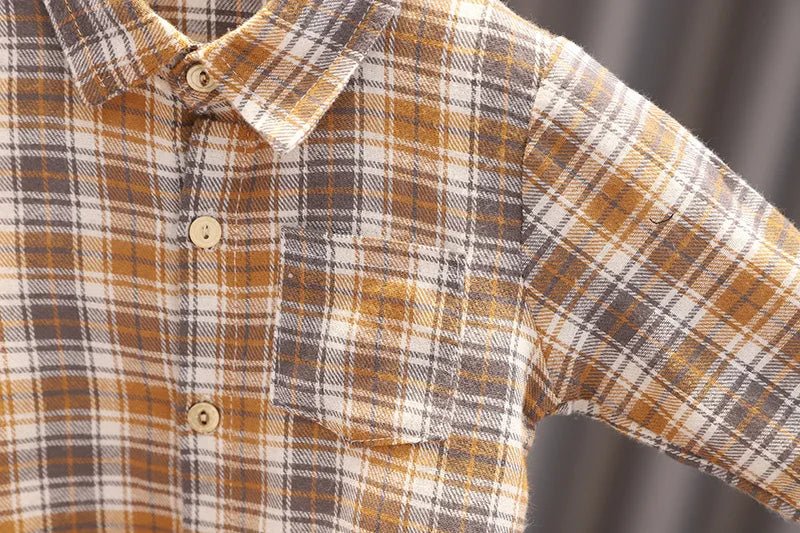 Spring Autumn Baby Boys Clothes Suit Children Casual Plaid Shirt Vest Pants 3Pcs/Sets Toddler Cotton Costume Kids Tracksuits - PratSN