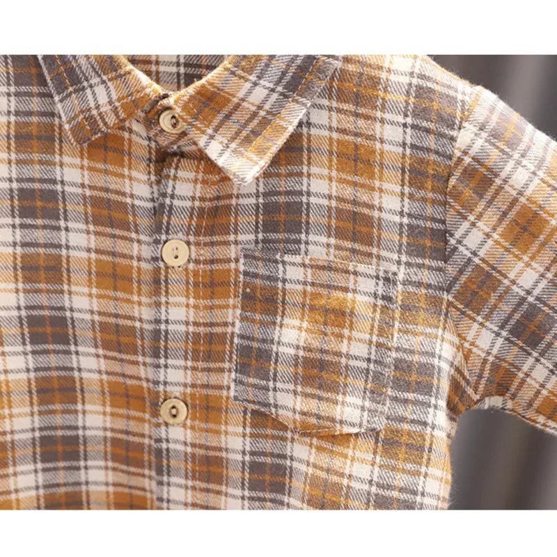 Spring Autumn Baby Boys Clothes Suit Children Casual Plaid Shirt Vest Pants 3Pcs/Sets Toddler Cotton Costume Kids Tracksuits - PratSN