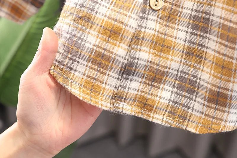 Spring Autumn Baby Boys Clothes Suit Children Casual Plaid Shirt Vest Pants 3Pcs/Sets Toddler Cotton Costume Kids Tracksuits - PratSN