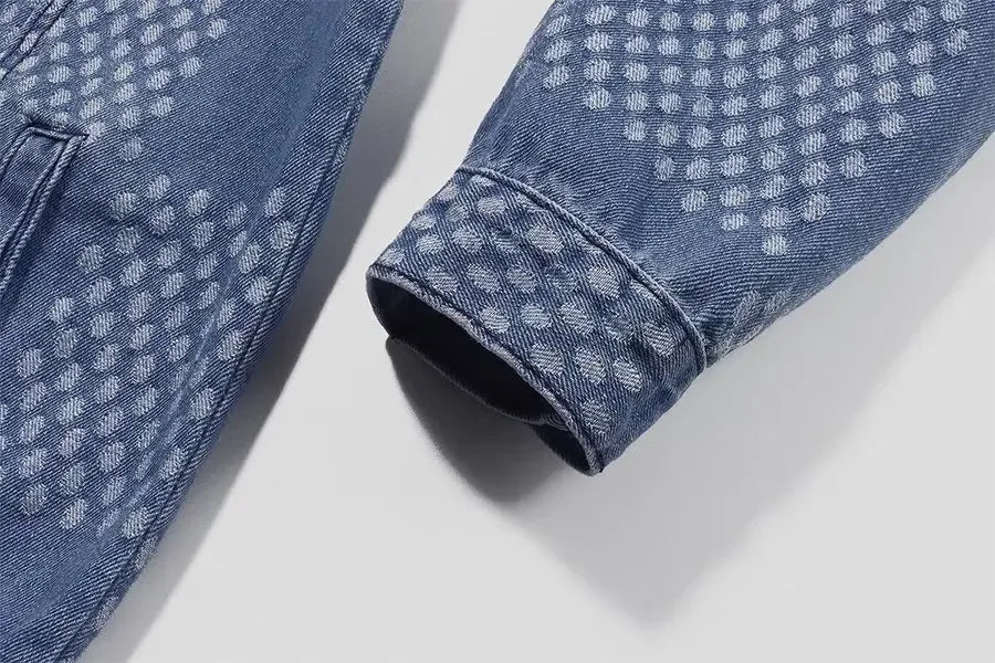 Spring Autumn Denim Clothing Set For Men Stylish Jacket Jeans 2 - piece Set Working Class Style Bold Fashion Statement - PratSN