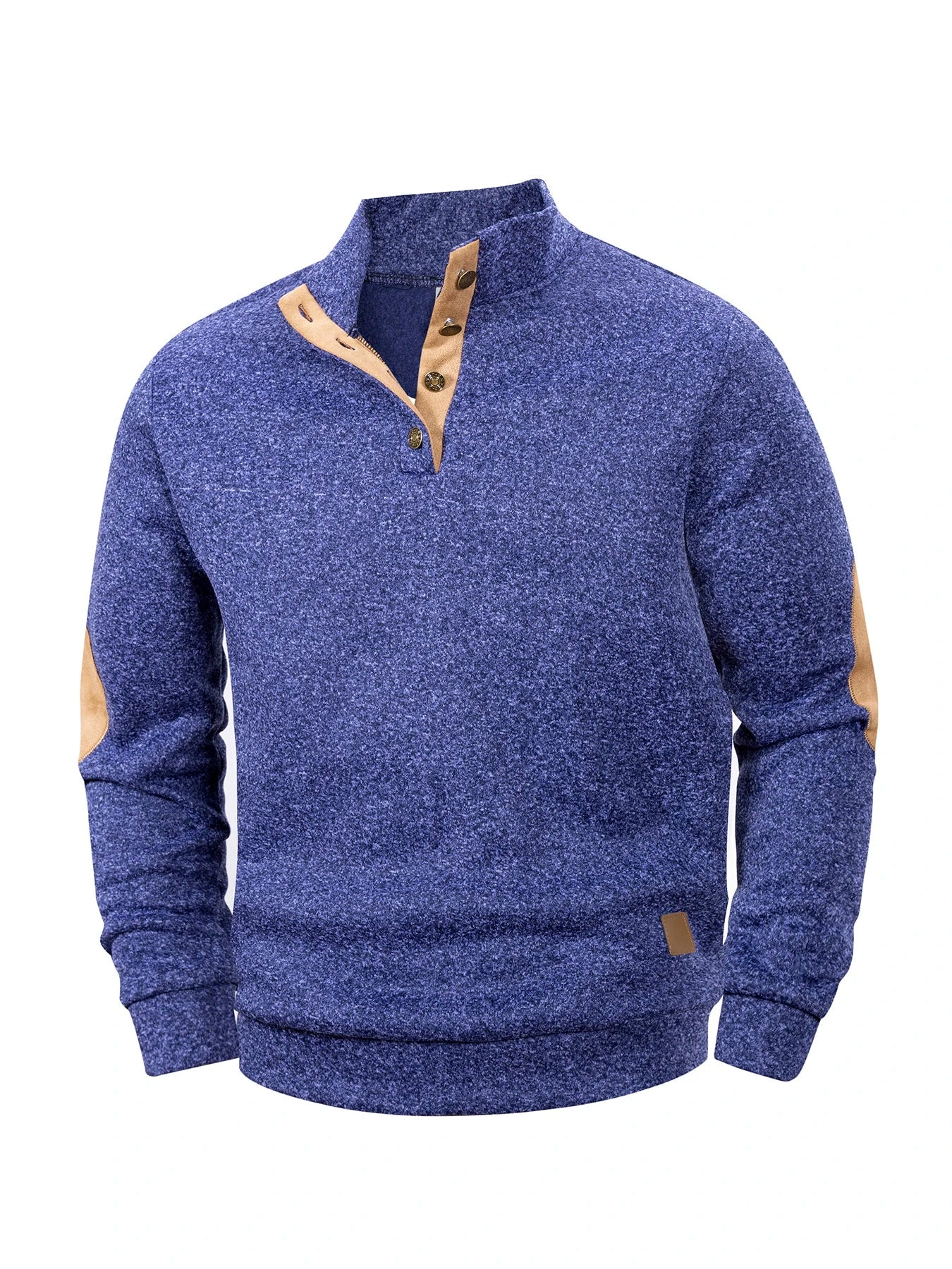 Spring Autumn Men's Casual Pullover Button Down Stand Collar Henley Polo Coats Long Sleeve Stand Collar Sweatshirts for Sport - PratSN