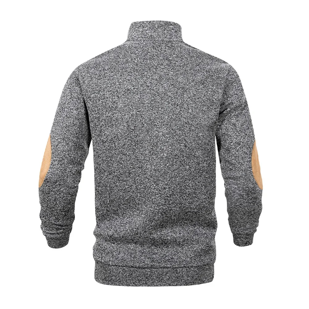 Spring Autumn Men's Casual Pullover Button Down Stand Collar Henley Polo Coats Long Sleeve Stand Collar Sweatshirts for Sport - PratSN