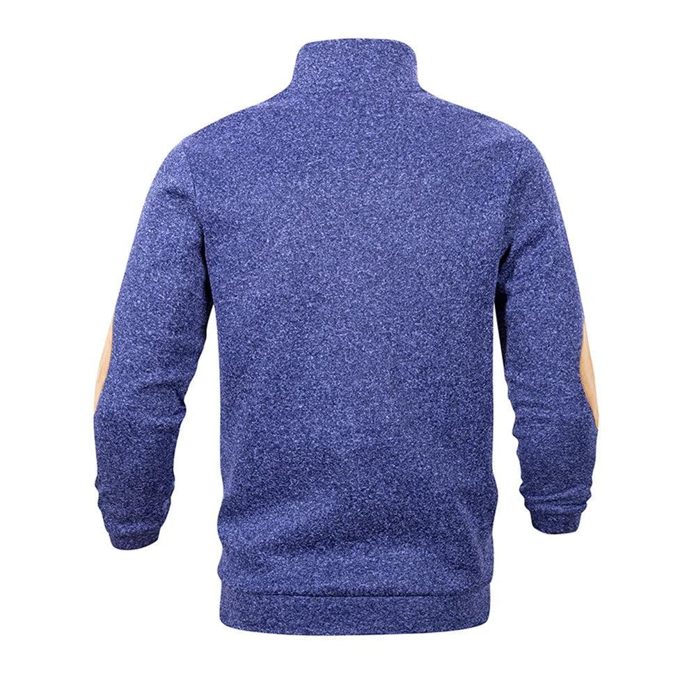 Spring Autumn Men's Casual Pullover Button Down Stand Collar Henley Polo Coats Long Sleeve Stand Collar Sweatshirts for Sport - PratSN