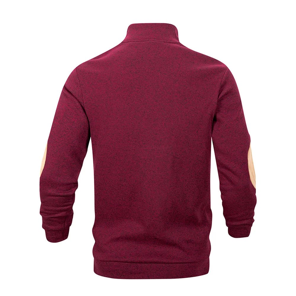 Spring Autumn Men's Casual Pullover Button Down Stand Collar Henley Polo Coats Long Sleeve Stand Collar Sweatshirts for Sport - PratSN