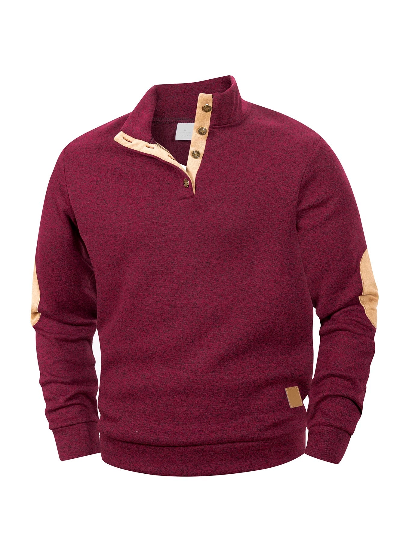 Spring Autumn Men's Casual Pullover Button Down Stand Collar Henley Polo Coats Long Sleeve Stand Collar Sweatshirts for Sport - PratSN