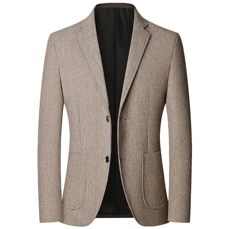Spring Autumn Smart Casual Blazers Men Fashion Slim Fit Suit Jackets Solid Color Turn Down Collar Mens Blazer Outerwear Coats - PratSN