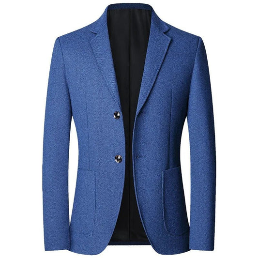 Spring Autumn Smart Casual Blazers Men Fashion Slim Fit Suit Jackets Solid Color Turn Down Collar Mens Blazer Outerwear Coats - PratSN
