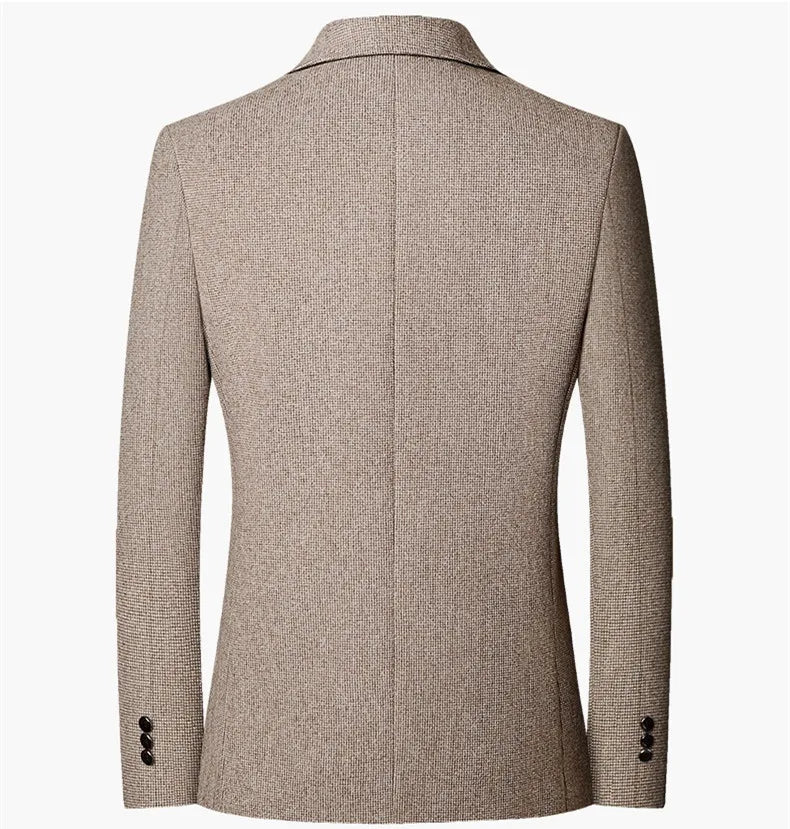 Spring Autumn Smart Casual Blazers Men Fashion Slim Fit Suit Jackets Solid Color Turn Down Collar Mens Blazer Outerwear Coats - PratSN