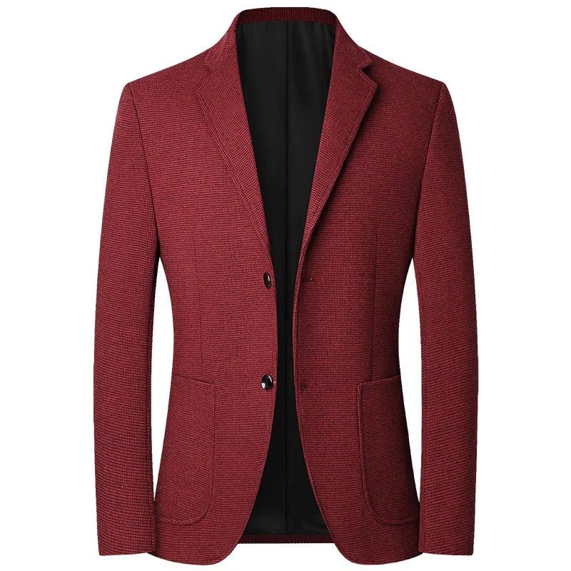 Spring Autumn Smart Casual Blazers Men Fashion Slim Fit Suit Jackets Solid Color Turn Down Collar Mens Blazer Outerwear Coats - PratSN