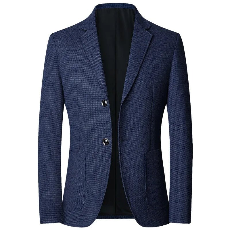 Spring Autumn Smart Casual Blazers Men Fashion Slim Fit Suit Jackets Solid Color Turn Down Collar Mens Blazer Outerwear Coats - PratSN