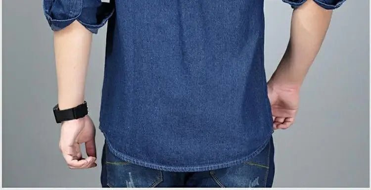 Spring Autumn Youth Men Denim Shirt Coat Long Sleeve Pure Cotton All - match Jackets - PratSN