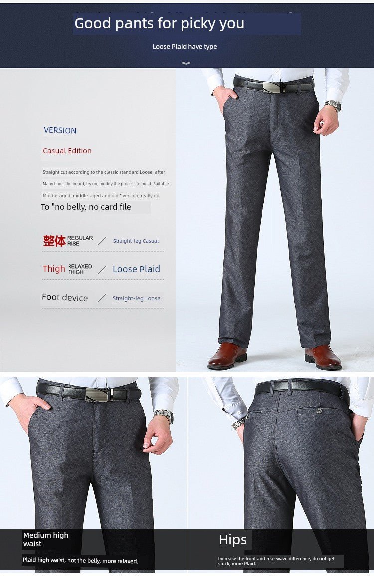 Spring Black Middle - Aged and Elderly Men's Dad Casual Pants - PratSN