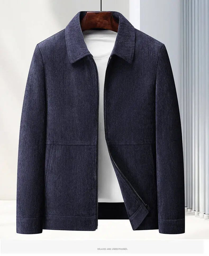 Spring Brand Business Jacket Men Casual Coats Zipper Simple Middle - Aged Elderly Dad Clothes Office Outerwear Blazer Jackets Tops - PratSN