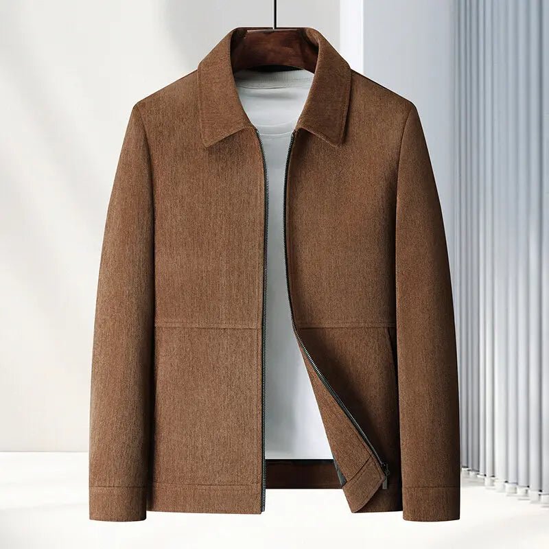 Spring Brand Business Jacket Men Casual Coats Zipper Simple Middle - Aged Elderly Dad Clothes Office Outerwear Blazer Jackets Tops - PratSN