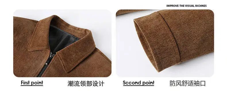 Spring Brand Business Jacket Men Casual Coats Zipper Simple Middle - Aged Elderly Dad Clothes Office Outerwear Blazer Jackets Tops - PratSN